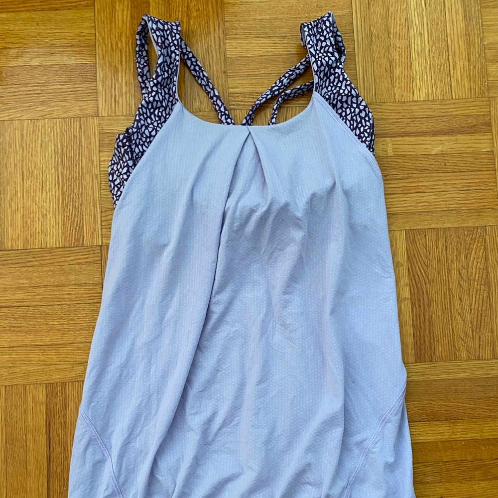 Lululemon lilac workout top with energy sports bra